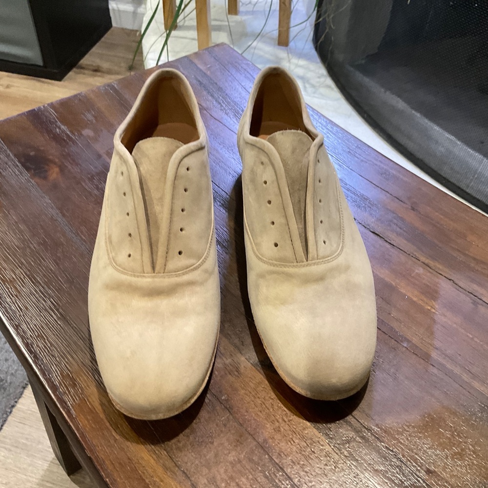 Pedro Garcia Gerti Flat Shoes Beige Suede size US 7/ EU37.5 - Picture 3 of 10